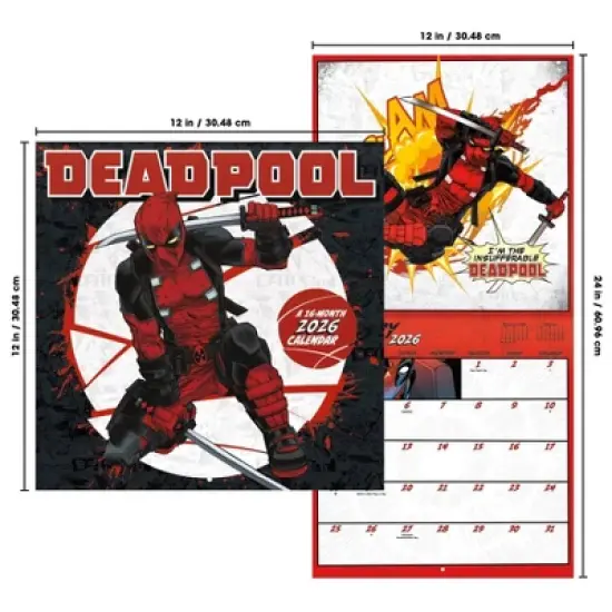 Marvel 2026 Deadpool 12"x12" Wall Calendar image {6}