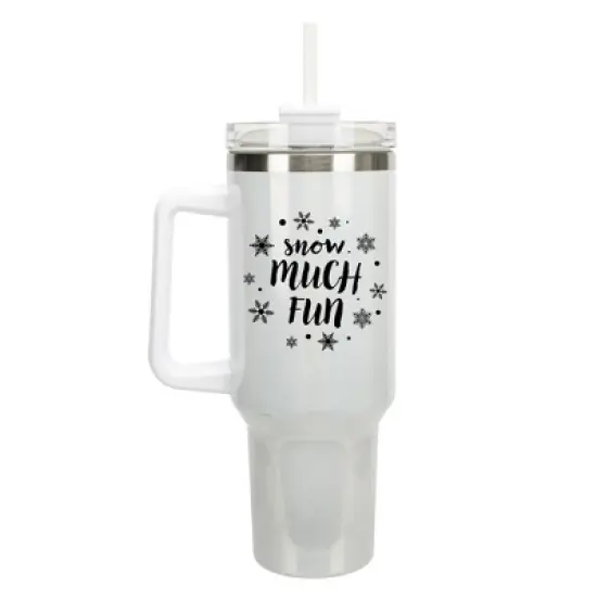 100 North Snow Much Fun Winter Wonderland Wrap-Around 40 Oz. Stainless Steel Water Bottle Coffee Mug, Spill & Leak Resistant, Travel Tumbler with image {5}