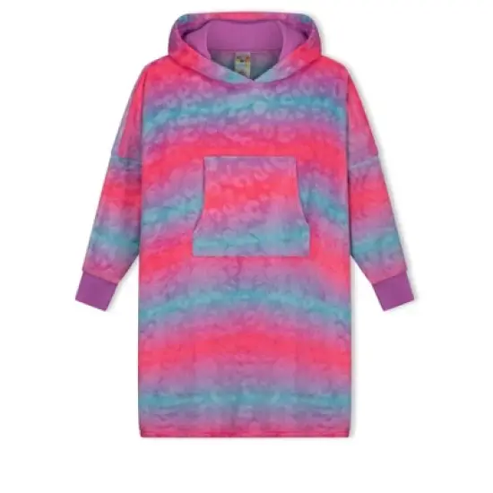 Sleep On It Girls Ombre Leopard Wearable Cozy Fleece Blanket Hoodie image {6}