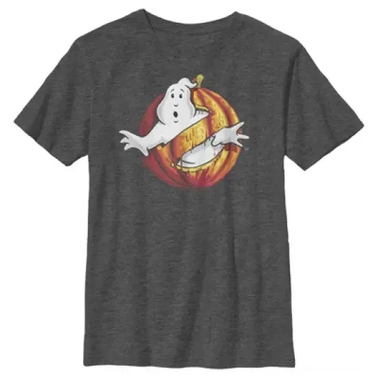 Boy's Ghostbusters Halloween Pumpkin Logo T-Shirt image {6}