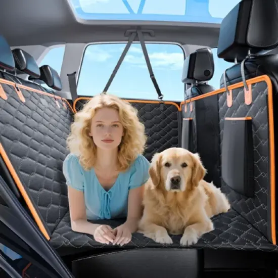 JOEJOY Back Seat Extender for Dogs,Dog Car Seat Cover for Back Seat,Sturdy Hollow Board Dog Hammock Holds 280lbs,Travel Dog Bed,52"*63" image {8}