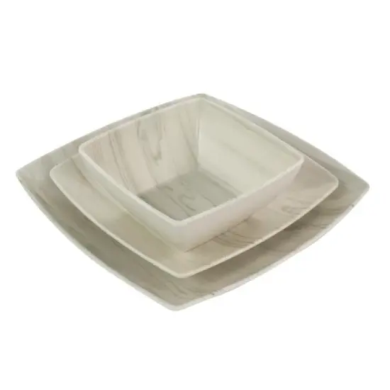 Gibson Home Woodgrain 12 Piece Melamine Dinnerware Set image {3}