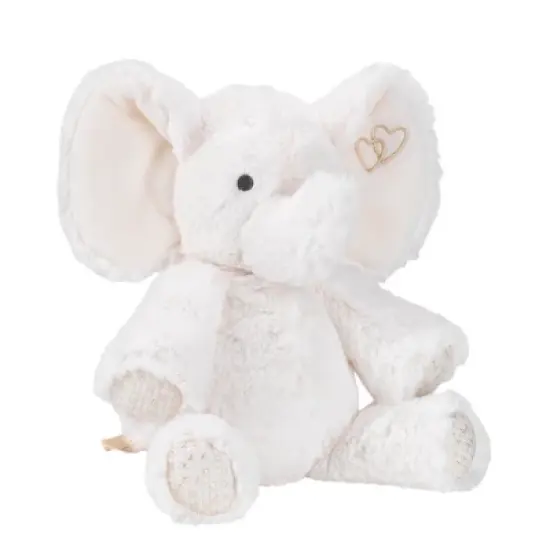 Lambs & Ivy Signature Jamboree Plush Elephant - Marshmallow - Gray, Gold, White image {1}