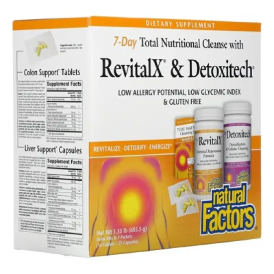 Natural Factors 7-Day Total Nutritional Cleansing with RevitalX & Detoxitech, 1.33 lb (603.5 g) image {4}