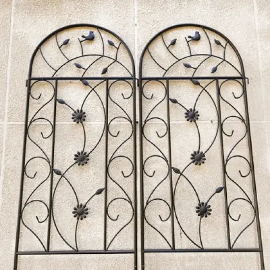 Gulches 2 Pack Metal Garden Trellis 86.7" x 19.7" Rustproof Trellis for Climbing Plants Outdoor Flower Support Brown image {5}