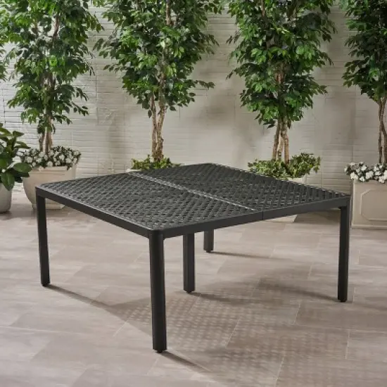Gulches Patio Dining Tables - 61-Inch Antique Matte Black Woven Design image {1}