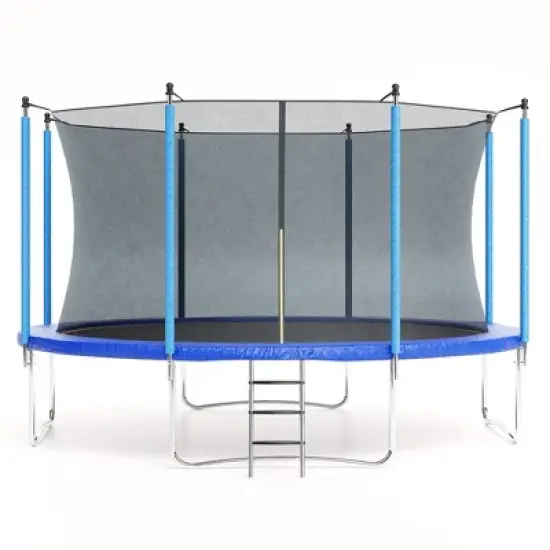 12FT Trampoline, Recreational Trampolines with Enclosure Net and Ladder image {8}