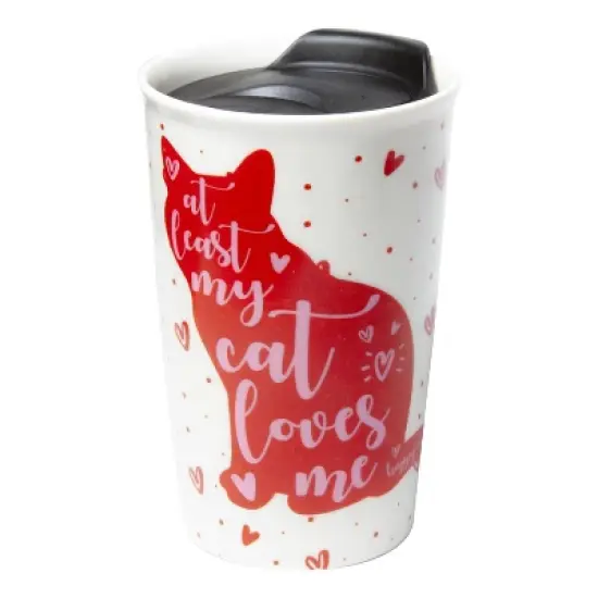 Seven20 Cat Coffee Mug | 9-Ounce Ceramic Coffee Cup | Cute Hearts & Kitty Mug Gift image {2}