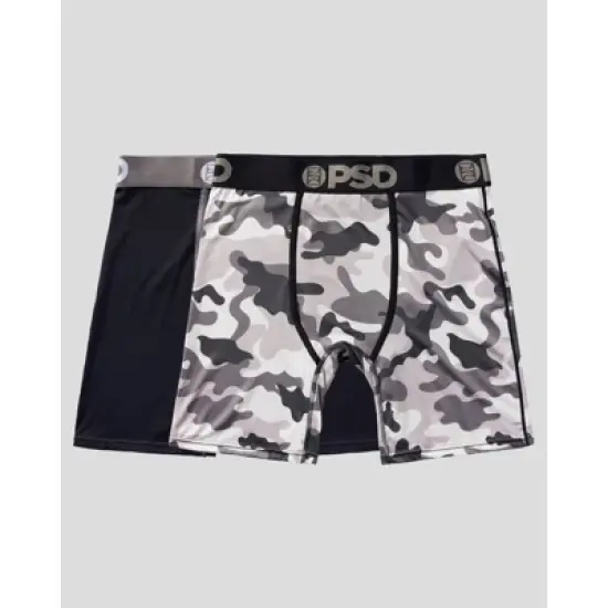 PSD Men's Camo Print Boxer Briefs 2pk - Gray/Black image {4}