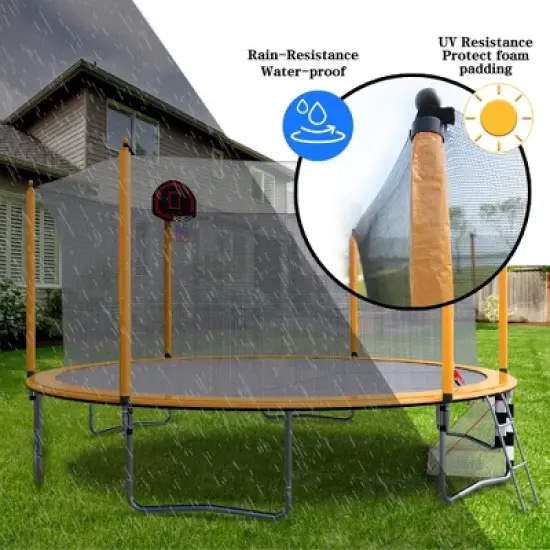 15FT Recreational Trampolines For Kids Teens Stainless Steel Frame With Basketball Hoop System Outdoor Large Trampoline With Net For Indoor Outdoor image {5}