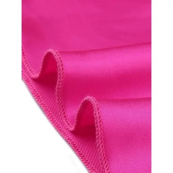 cheibear Womens Satin Nightgowns Lingerie Strap Chemise Split Hem Silky Lounge Dress image {4}