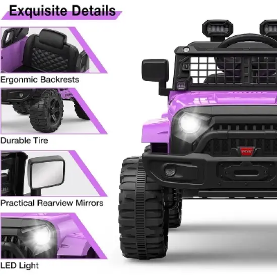 12V Electric Ride Car for Kids with Remote Control,Music Player, Spring Suspension image {6}