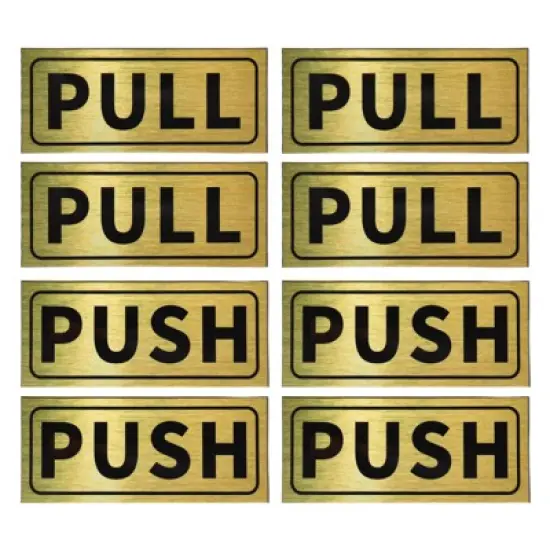 Unique Bargains Self-Adhesive Waterproof Store Shop Horizontal Push Pull Door Sign 4 Set image {6}