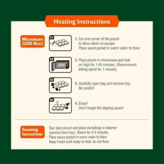 Bibigo Frozen Steamed Dumplings Pork & Vegetable - 6.6oz image {9}