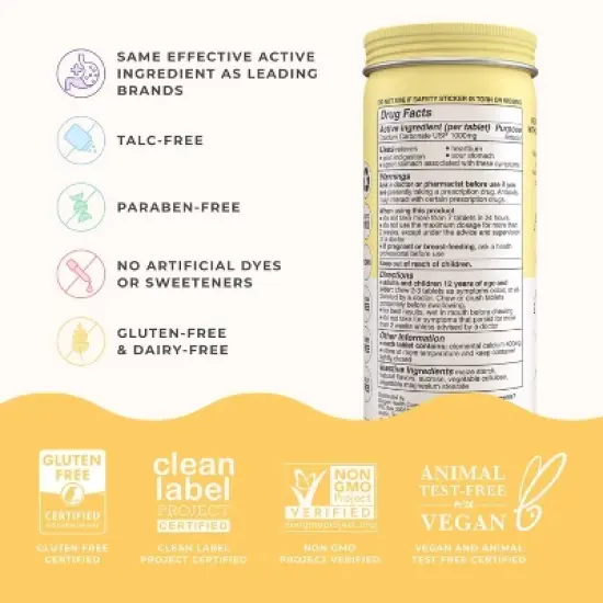 Wonderbelly Antacid 1000mg Chewable Tablet - Lemon Sorbet - 60ct image {4}