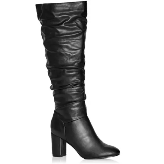 Women's WIDE FIT Petra Sleek Knee Boot - black | CITY CHIC image {5}