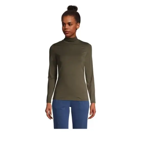 Lands' End Women's Lightweight Fitted Long Sleeve Turtleneck image {19}