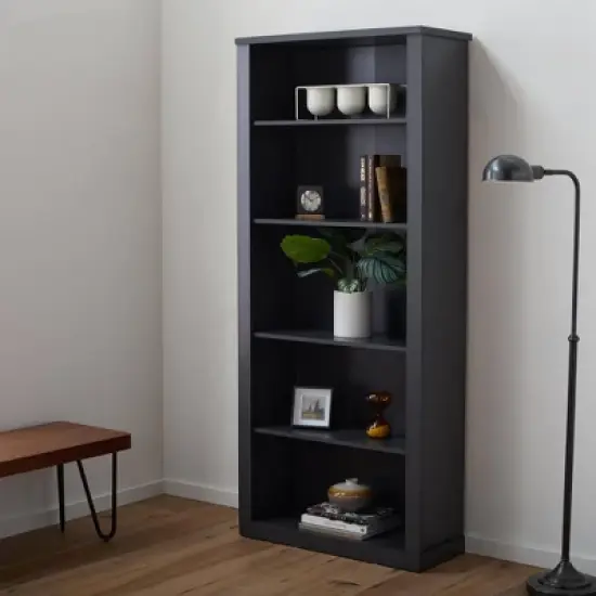 72" Elaine 5 Shelf Standard Bookcase - Brookside Home image {9}