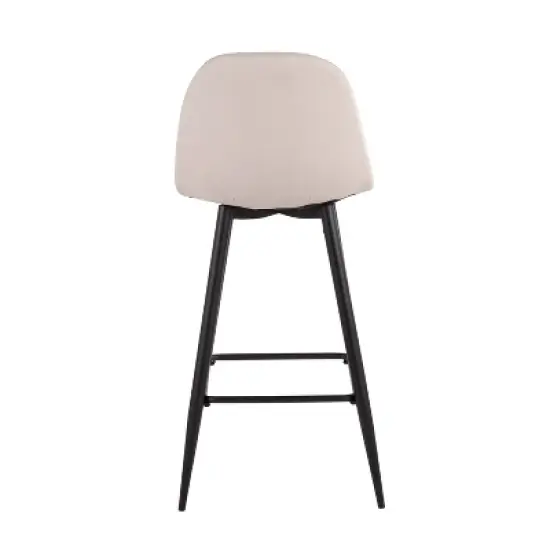 Set of 2 Pebble Metal Polyester Barstools - Lumisource image {4}