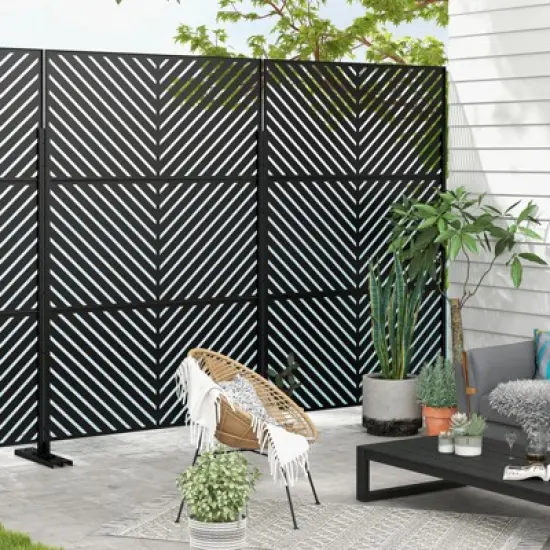 Dovelina Metal Outdoor Privacy Screen Patio Decorative Screens Freestanding Privacy Panels Privacy Fence image {1}