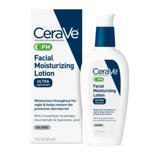 CeraVe PM Facial Moisturizing Lotion, Night Cream for All Skin Types image {18}