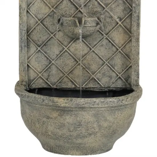 Sunnydaze 26"H Electric Polystone Messina Outdoor Wall-Mount Water Fountain image {4}
