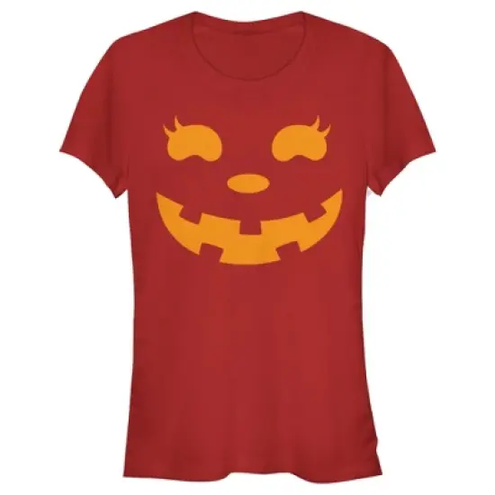 Junior's CHIN UP Halloween Jack o' Lantern Face T-Shirt image {6}