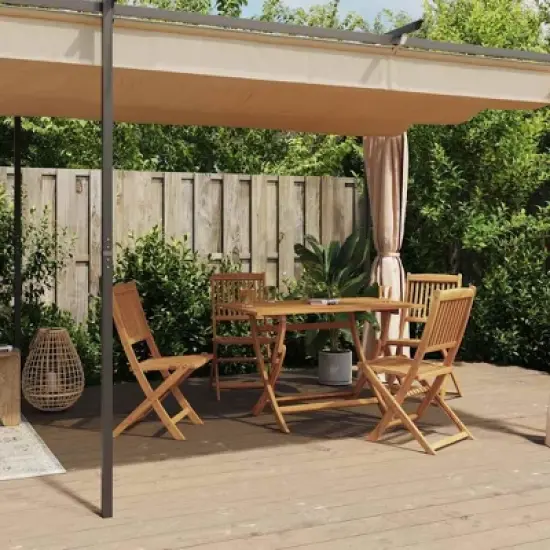 vidaXL Gazebo with Curtains 9.8'x19.7' Cream Steel image {1}