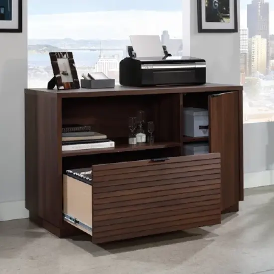 Palo Alto Small Office Credenza Spiced Mahogany - Sauder image {1}