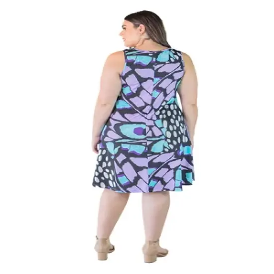Plus Size Sleeveless Knee Length Swing Style Tank Dress image {2}