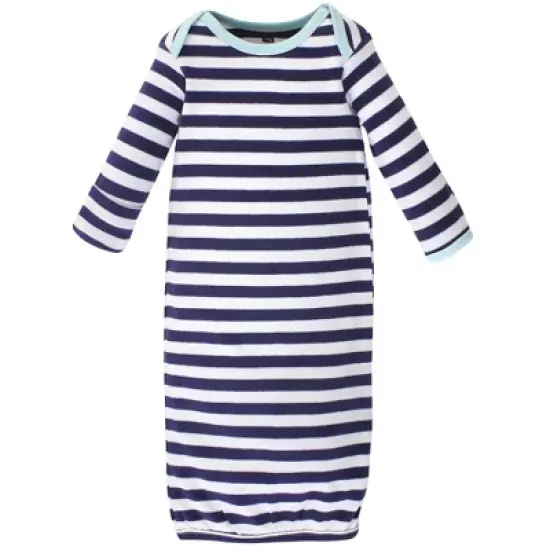 Hudson Baby Infant Boy Cotton Long-Sleeve Gowns 4pk, Handsome Whale image {4}