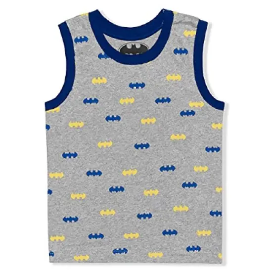 Warner Bros Boy's 3-Pack Batman The Dark Knight Graphic Tee, Sleeveless Shirt and Casual Short Set For Toddlers image {2}