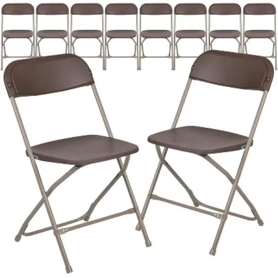 Flash Furniture Hercules&trade; Series Plastic Folding Chair - 10 Pack 650LB Weight Capacity image {15}