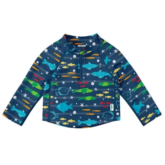 Green Sprouts Baby/Toddler Long Sleeve Zip Rashguard Shirt image {13}