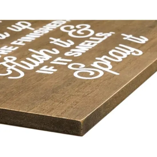 Juvale Funny Wooden Bathroom Decor, Restroom Quotes Wall Sign (9 x 14 Inches) image {3}