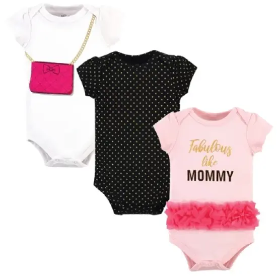 Little Treasure Baby Girl Cotton Bodysuits 3pk, Fabulous image {3}