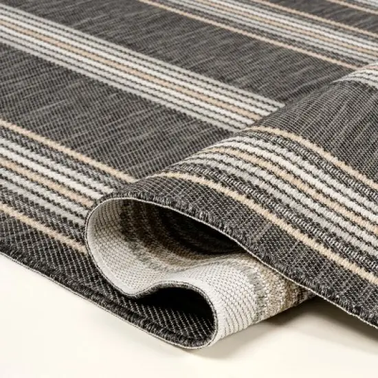 JONATHAN Y Argo Classic Nautical Mitre Stripe Reversible Machine-Washable Indoor/Outdoor Area Rug image {5}
