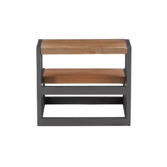 Barberry Wood and Metal Bed Steps - Powell image {5}