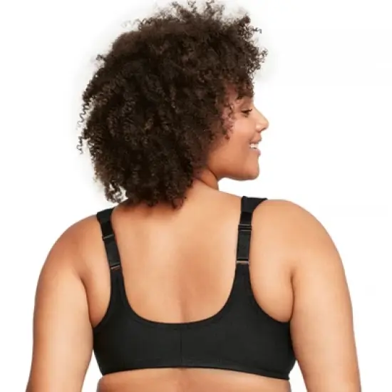 Glamorise Womens WonderWire Front-Closure Underwire Bra 1245 Black image {1}