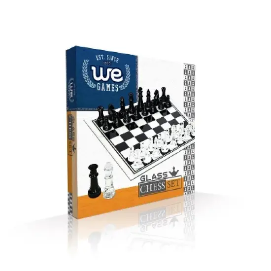 WE Games Black and Clear Glass Chess Set image {4}
