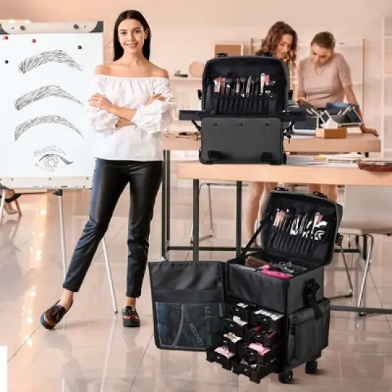 Byootique Classic  Rolling 2in1 Cosmetic Case Sided Makeup Artist Organizer image {4}