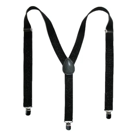 CTM Women's Elastic Glitter Clip-End Suspenders image {4}