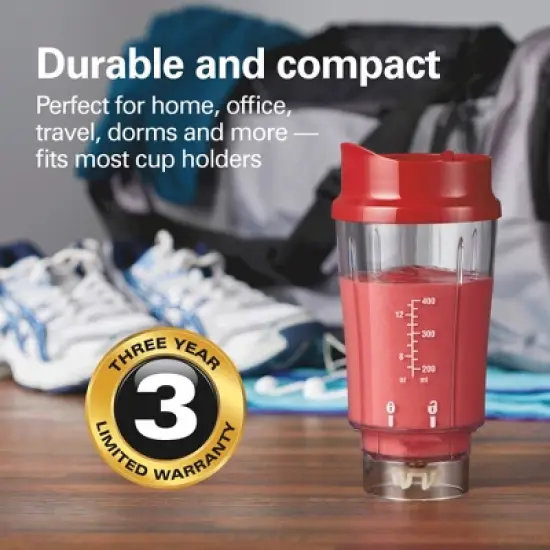 Hamilton Beach SingleServe Blender 51101RV: Personal Blender, 14 oz Capacity, 175W, Dishwasher-Safe, Red image {4}