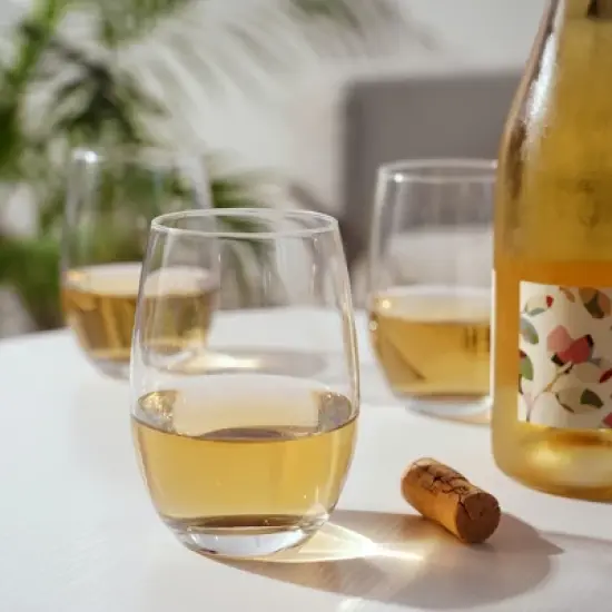 True Vino White Wine Glasses, Stemless Drinking Glasses Wine Gifts, Dishwasher Safe Glass Wine Cups 18oz All Purpose Wine Glasses Set of 4 image {3}