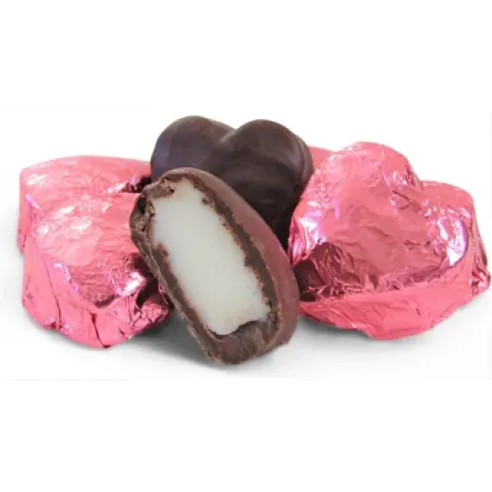 Raspberry Cr&egrave;me Chocolates Hearts in Pink Foil by It's Delish, 2.5 LBS Jumbo Container image {5}
