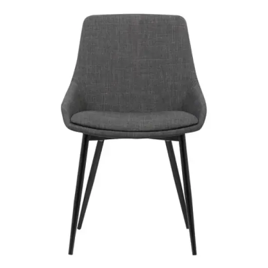 Mia Contemporary Fabric Dining Chair Charcoal - Armen Living image {1}