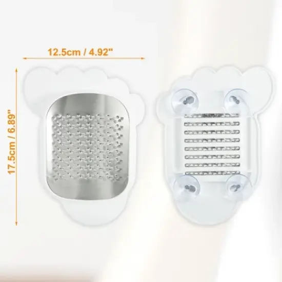 Unique Bargains Foot File Pedicure Callus Remover Stainless Steel Foot Scrubber with Suction Cup White image {2}