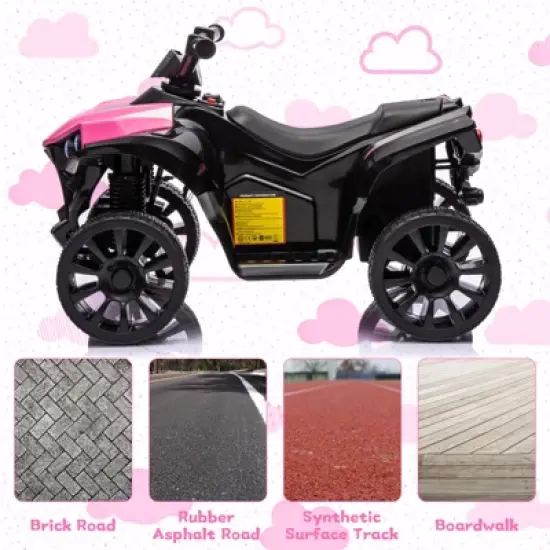 6V Kids Ride-on Toy, 4-Wheeler ATV Play Car with 1.86mph Max Speed image {3}