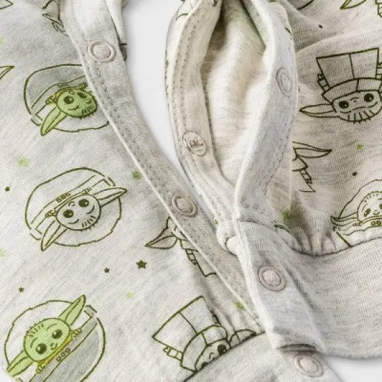 Baby Boys' 2pc Star Wars Baby Yoda Fleece Top and Bottom Set - Olive Green image {3}
