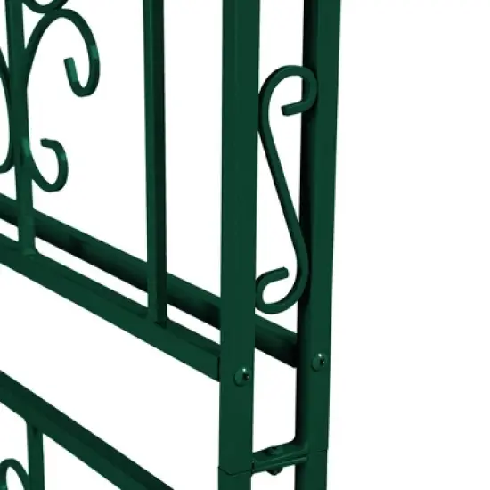 Evergreen Montebello Iron Garden Arbor, Forest Green- 53 x 84 x 23 Inches Fade and Weather Resistant Outdoor Decor image {8}